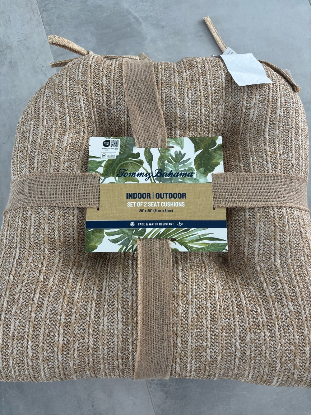 New Tommy Bahama seat cushions indoor/outdoor set of 2